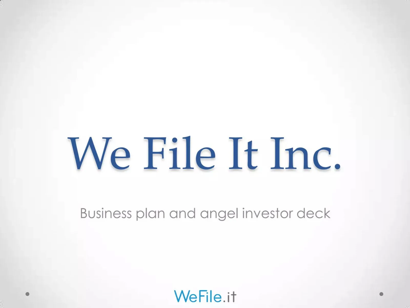 WeFile.it Inc. pitch deck slide