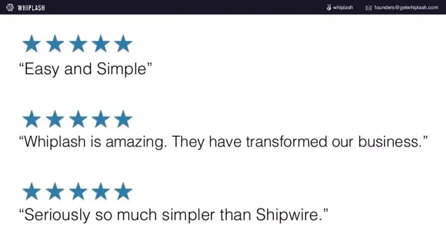 Reviews / testimonials / feedback slide 5 from Whiplash