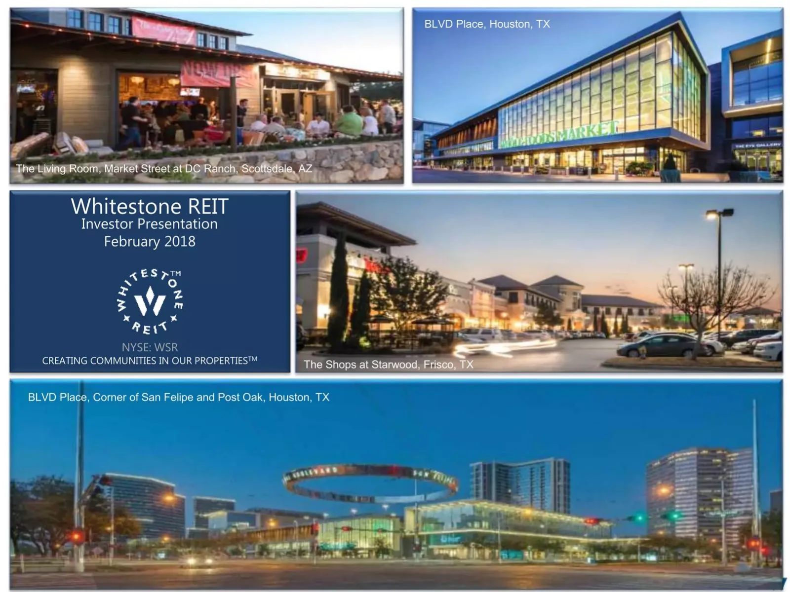 Whitestone REIT pitch deck slide