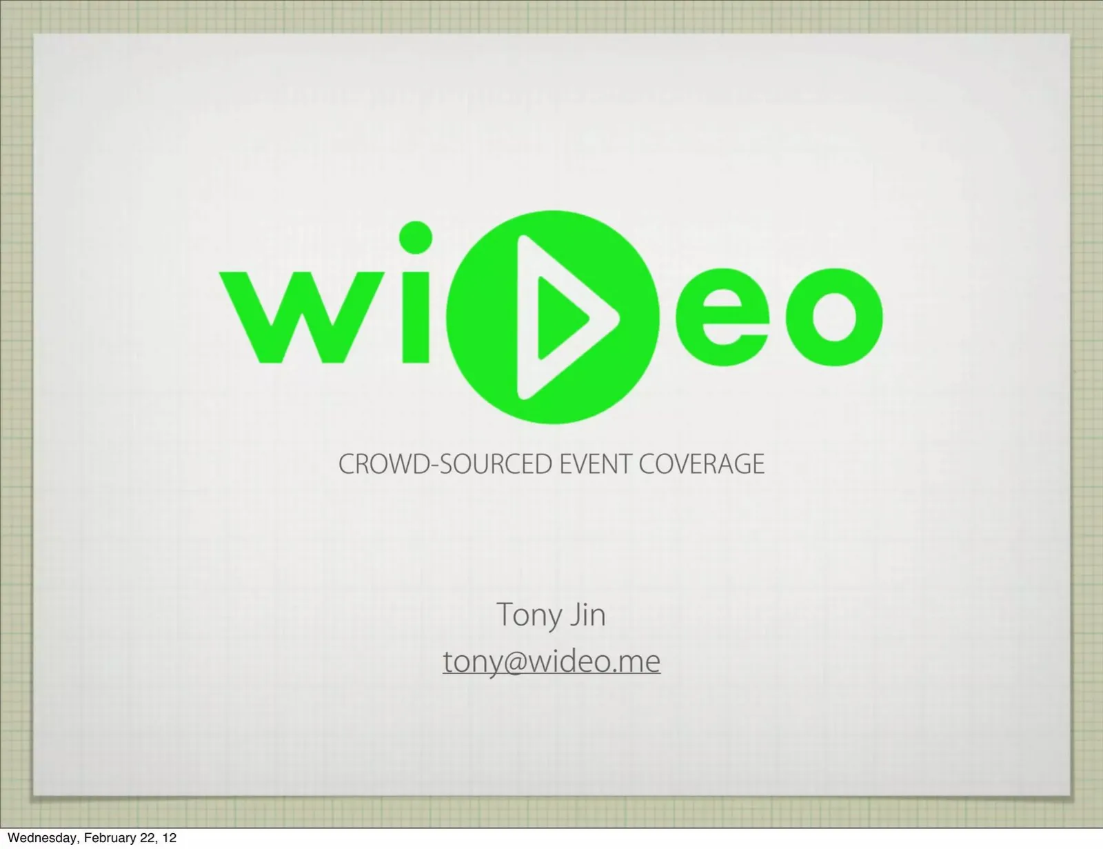 Wideo pitch deck slide