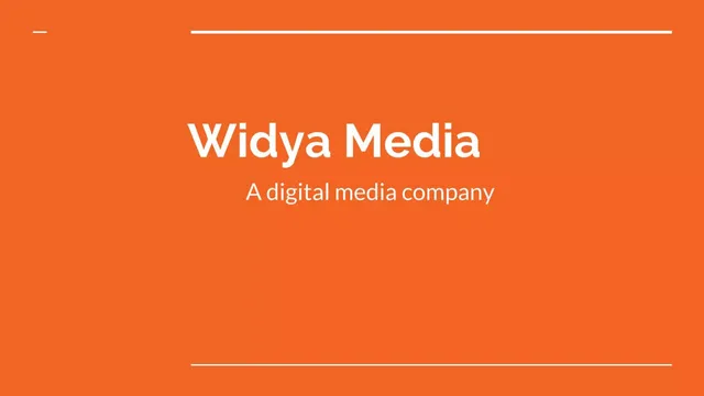 Widya Media pitch deck cover