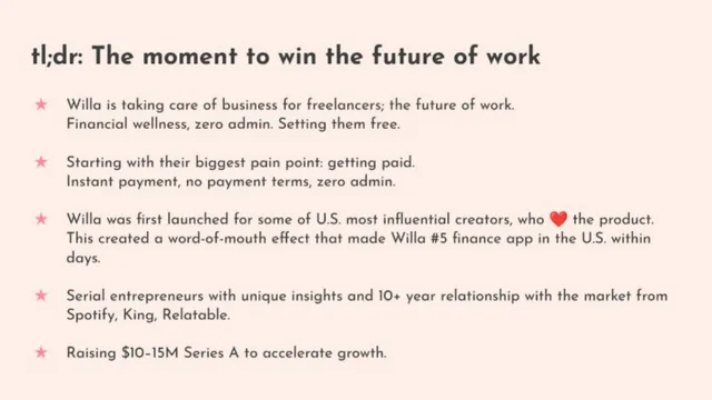 Product / solution slide 2 from Willa