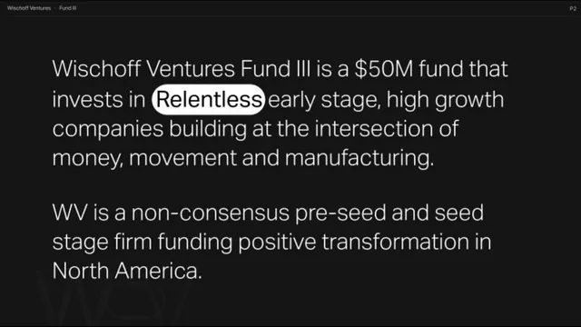 Company overview slide 2 from Wischoff Ventures Fund III
