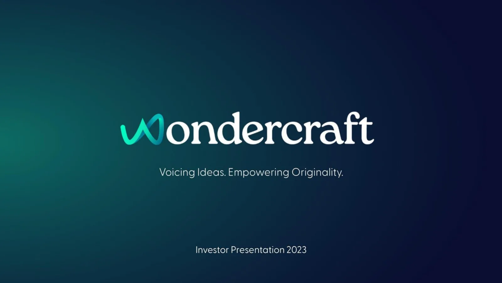 Wondercraft pitch deck slide