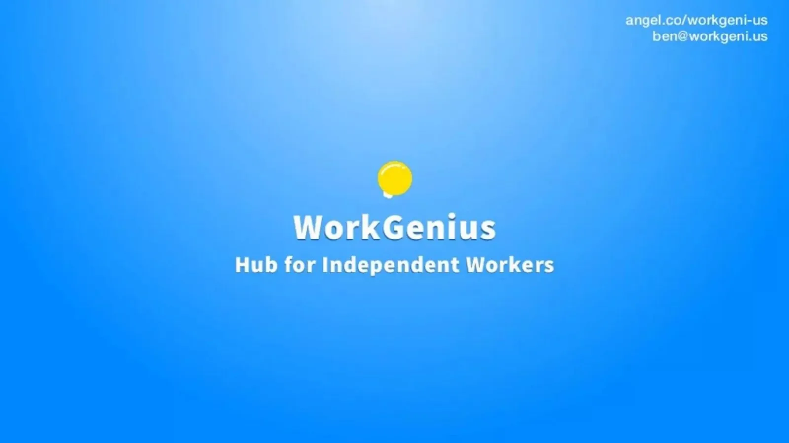 WorkGenius (WorkGeni.us) pitch deck slide
