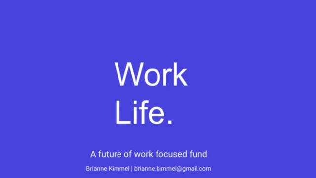 WorkLife Fund 1 pitch deck cover