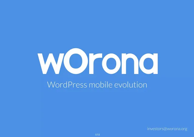 Worona pitch deck cover