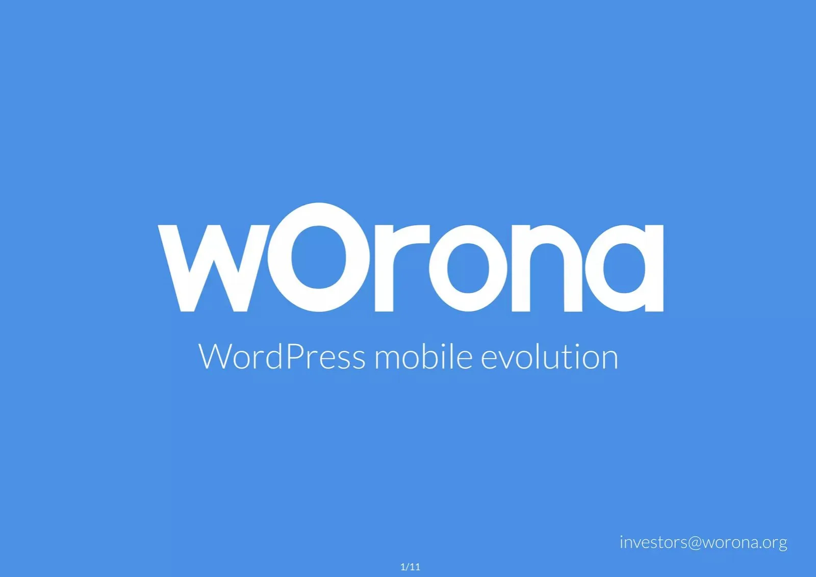 Worona pitch deck slide