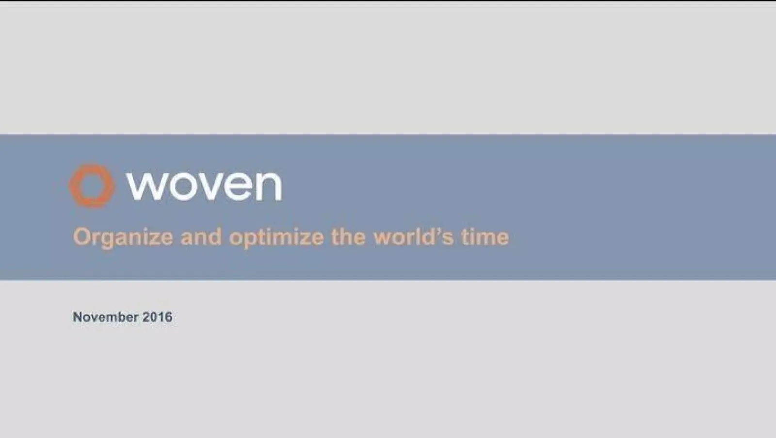 Woven pitch deck slide