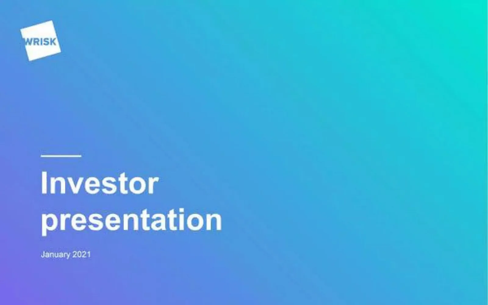 Wrisk pitch deck slide