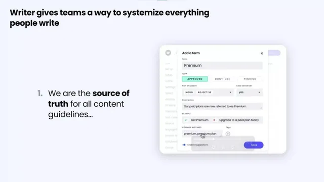 Business model / revenue streams slide 5 from Writer