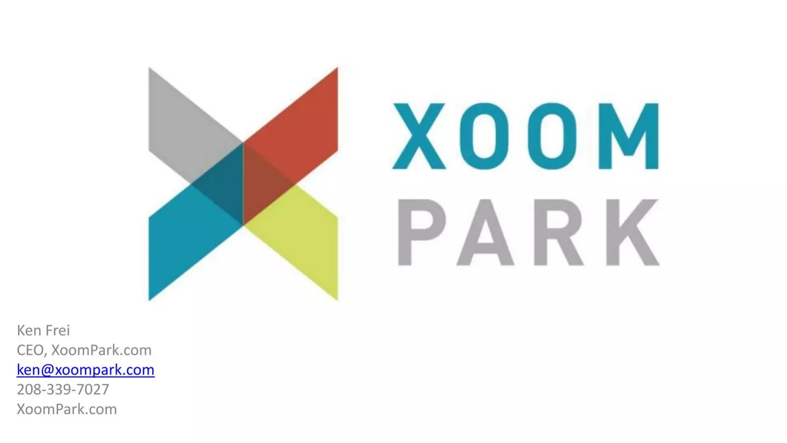 Xoom Park pitch deck slide