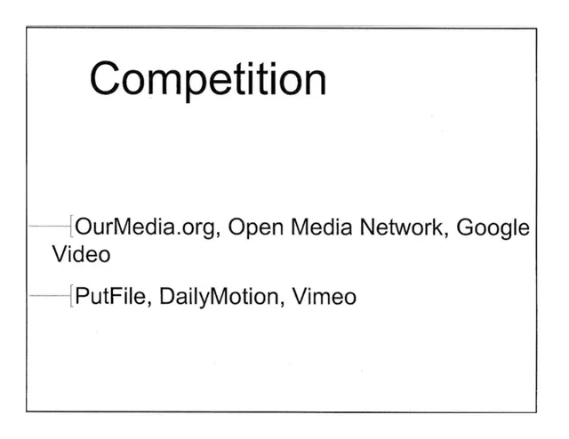 Competitors slide 6 from YouTube