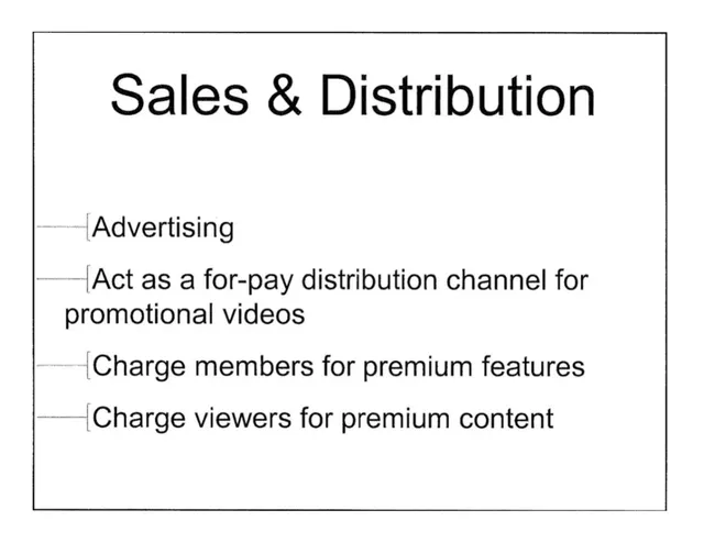 Business model / revenue streams slide 8 from YouTube