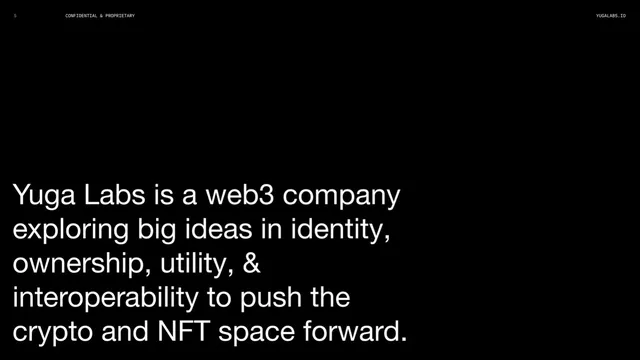 Company overview slide 5 from Yuga Labs