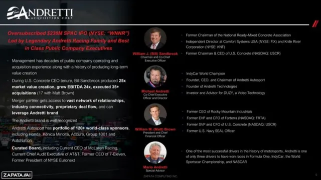 Team slide 5 from Zapata AI SPAC