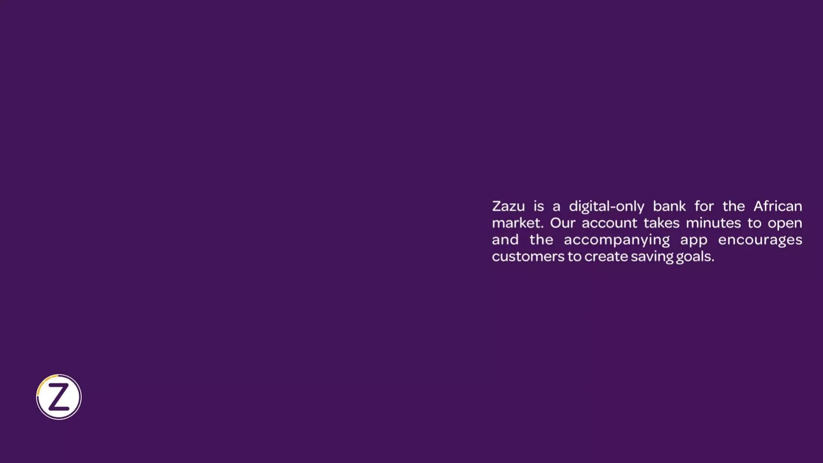 Zazu pitch deck slide