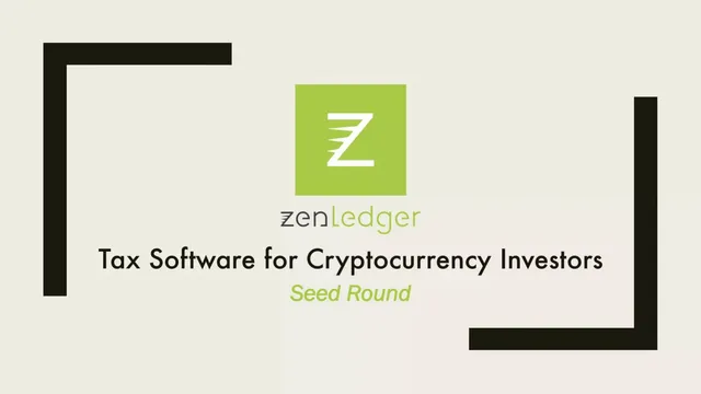 ZenLedger.io pitch deck cover