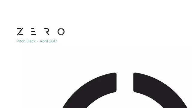 ZERO pitch deck cover