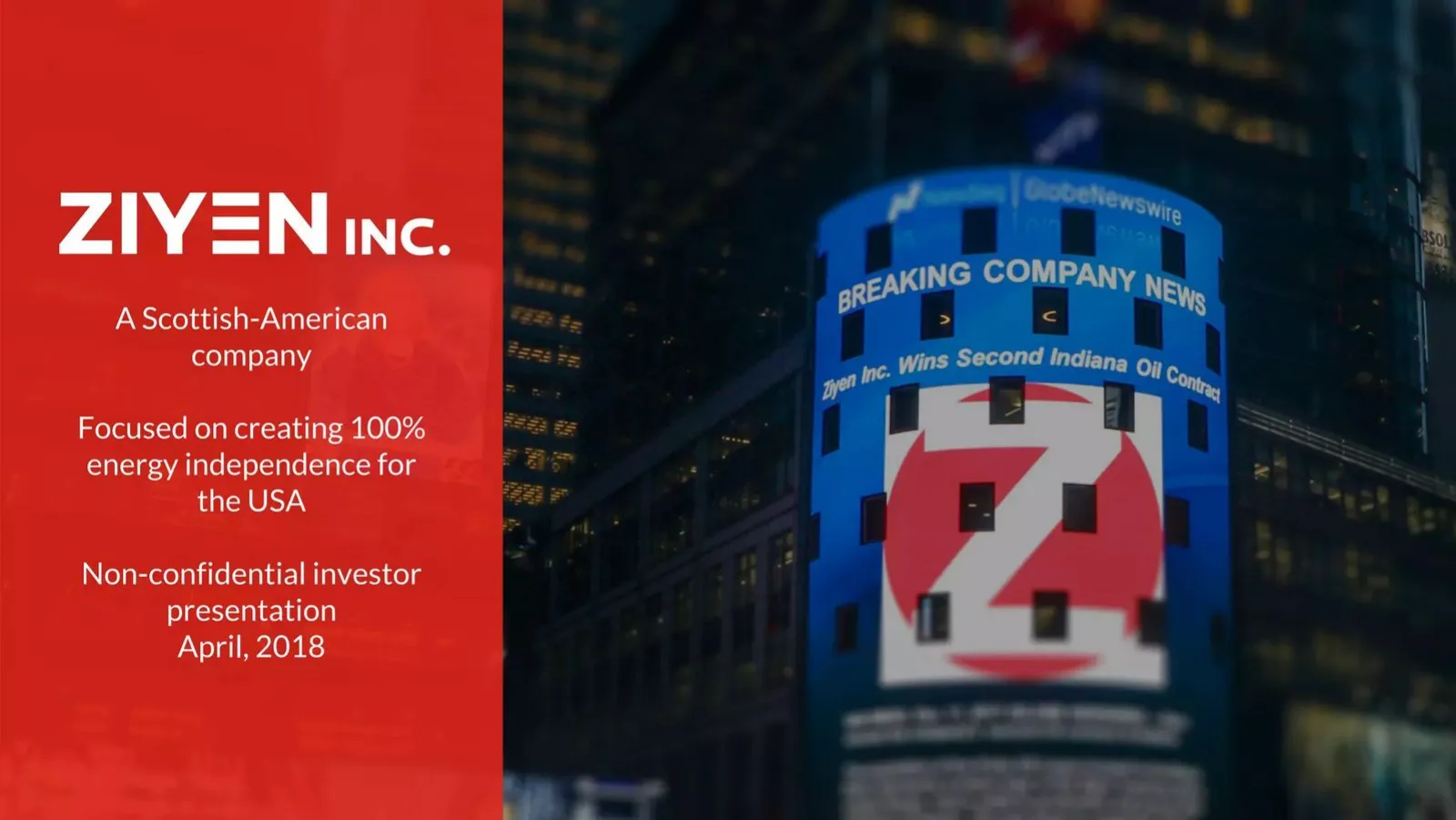 Ziyen Inc. pitch deck slide