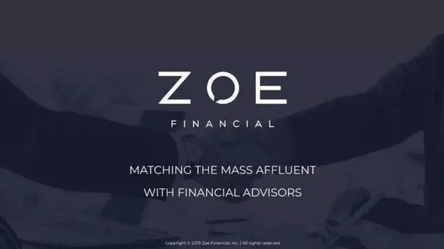 Zoe Financial pitch deck cover