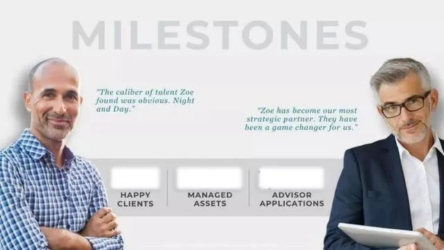 Reviews / testimonials / feedback slide 12 from Zoe Financial